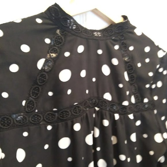 Zac & Rachel Dot and Lace Blouse size Medium - Picture 3 of 7